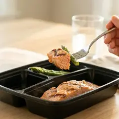 Pyszny łosoś z szparagami z pudełka. Dieta pudełkowa w Zawierciu to wygoda i zdrowie.