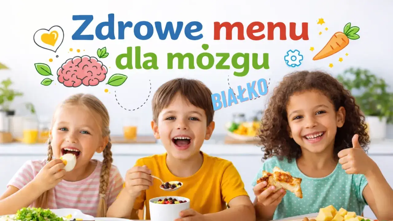 Zdrowe menu dla mózgu: dzieci jedzą jajka, płatki i tosty na śniadanie. Białko dla małych odkrywców!
